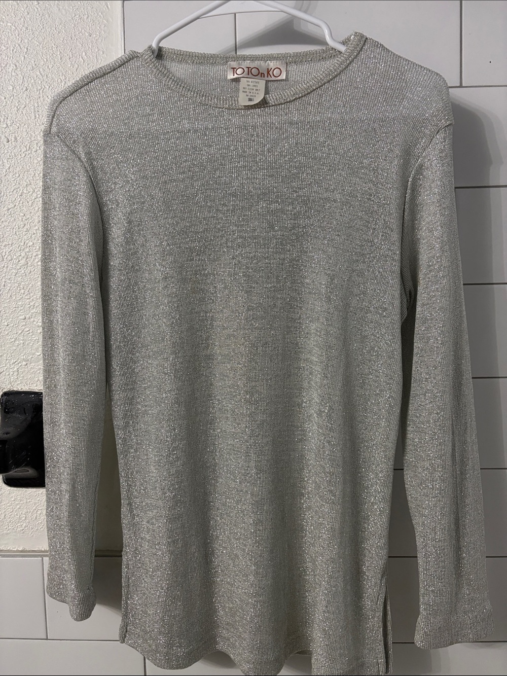 Men’s Silver Glittery and Sparkling Crewneck Sweater